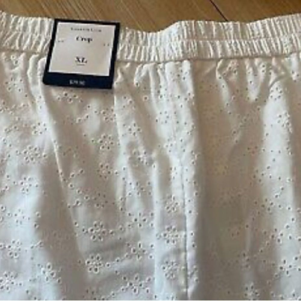 Charter Club Cropped Pointelle Womens Pull-On Pants X-Large Preppy Party NWT - Picture 10 of 10